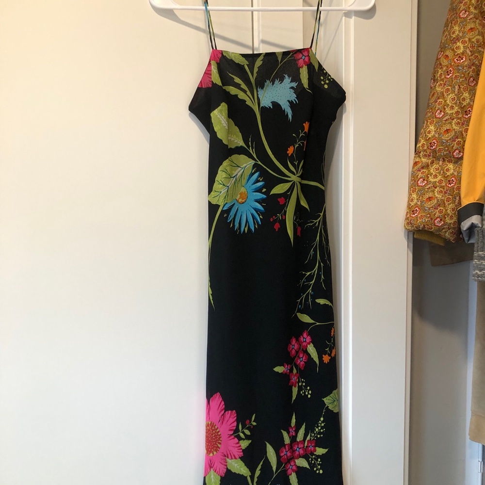 Vintage silk floral print dress
